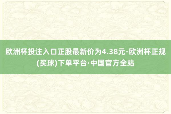 欧洲杯投注入口正股最新价为4.38元-欧洲杯正规(买球)下单平台·中国官方全站