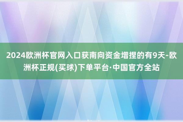 2024欧洲杯官网入口获南向资金增捏的有9天-欧洲杯正规(买球)下单平台·中国官方全站