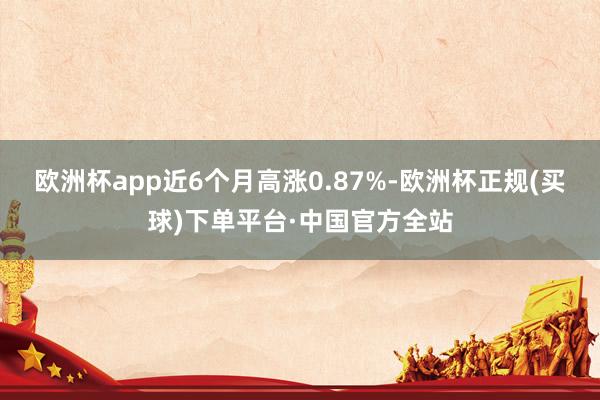 欧洲杯app近6个月高涨0.87%-欧洲杯正规(买球)下单平台·中国官方全站