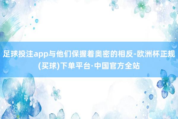 足球投注app与他们保握着奥密的相反-欧洲杯正规(买球)下单平台·中国官方全站