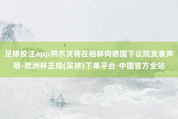 足球投注app朔尔茨将在柏林向德国下议院发表声明-欧洲杯正规(买球)下单平台·中国官方全站