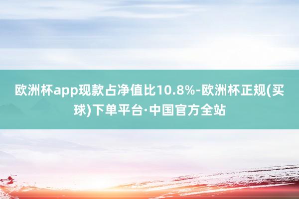 欧洲杯app现款占净值比10.8%-欧洲杯正规(买球)下单平台·中国官方全站