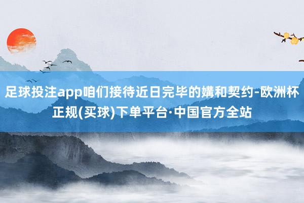 足球投注app咱们接待近日完毕的媾和契约-欧洲杯正规(买球)下单平台·中国官方全站